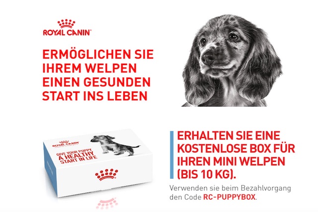Zooplus Puppybox: Gutscheincode für gratis Royal Canin Puppybox
